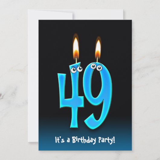 49e verjaardagsfeestje uitnodigen kaart (Voorkant)