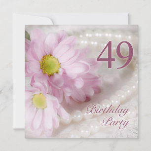 49ème anniversaire invitation avec marguerites