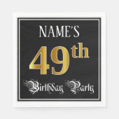 49th Birthday Party — Fancy Script, Faux Gold Look Servet (Voorkant)