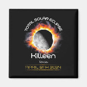 4.08.24 Totale Zonsverduistering 2024 Killeen Texa Magneet (Voorkant)
