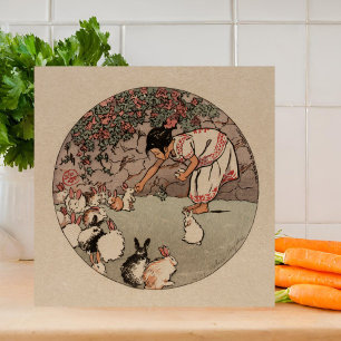 4.25"Elegante  Konijnen Art Cottagecore Tegeltje