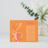 4,25 x 5,5 Carte Florale blanche orange rose (Debout devant)
