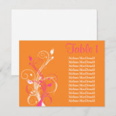 4,25 x 5,5 Carte Florale blanche orange rose (Devant / Derrière)