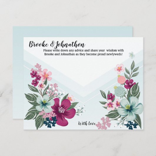 4.25x5.5 Advies Kaart Tropische Bloem op Blue Ombr (Voorkant / Achterkant)