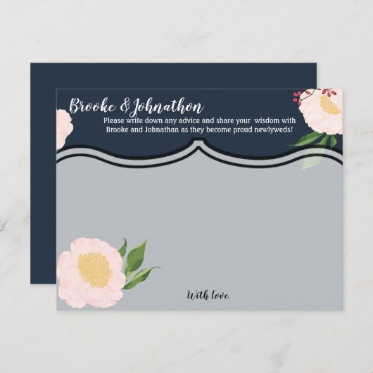 4.25x5.5 Advies Kaart Wit Bloemen op Donker (Voorkant / Achterkant)