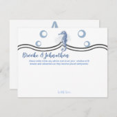 4.25x5.5 Advieskaart Zeepaardje Zee Oceaan Strand Kaart (Voorkant / Achterkant)