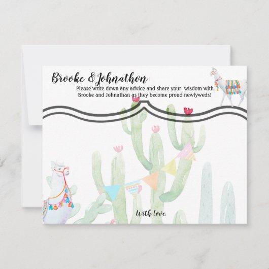 4,25x5,5 Carte conseil Boho Llama Cactus bohème De (Devant)