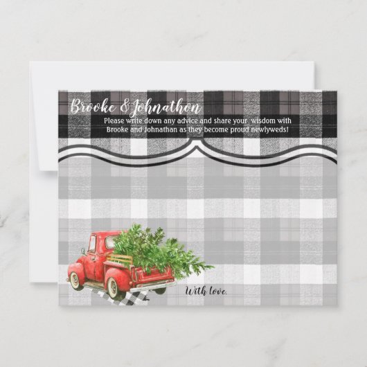 4.25x5.5 Carte conseil Camion XMAS Baffalo Plaid B (Devant)