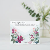 4.25x5.5 Carte conseil Fleur tropicale sur Blue Om (Debout devant)