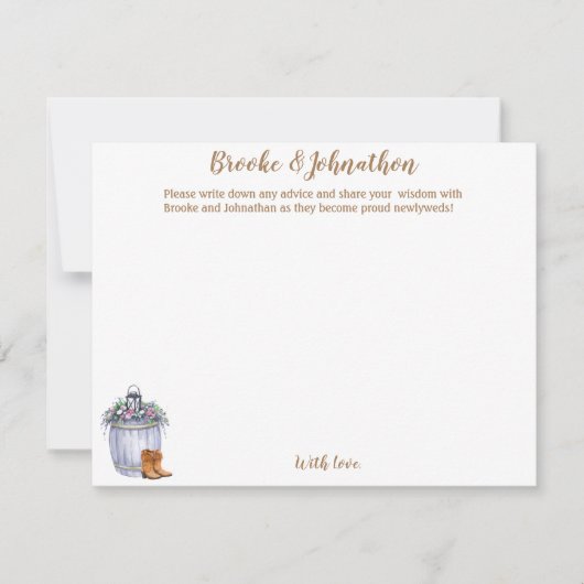 4,25x5,5 Carte conseil Mariage campagnard d'été Ru (Devant)