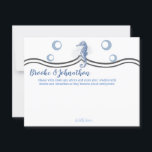 4,25x5,5 Carte de conseil Seahorse Sea Ocean Beach<br><div class="desc">Ces Cartes de Conseils de 4, 25x5, 5 tailles sont parfaites pour tous les couples à la réception pour que leurs invités leur donnent des conseils très appréciés ! Il est entièrement personnalisable en couleurs ARRIÈRE - PLANS et en couleurs de police. Utilisez simplement le système facile à naviguer pour...</div>