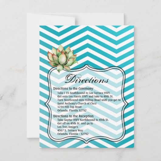 4,25x5,5 Carte de direction Boho Cactus Cactus Suc (Devant)