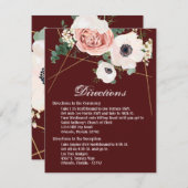 4.25x5.5 Carte de direction Vin Rose géométrique d (Devant / Derrière)