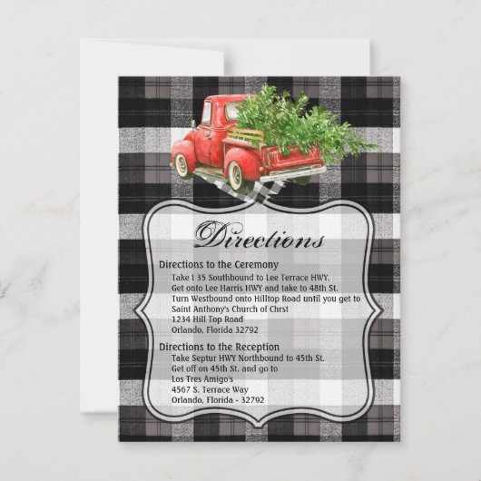 4.25x5.5 Carte de direction XMAS Camion Buffalo dé (Devant)