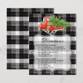 4.25x5.5 Carte de direction XMAS Camion Buffalo dé (Devant / Derrière)