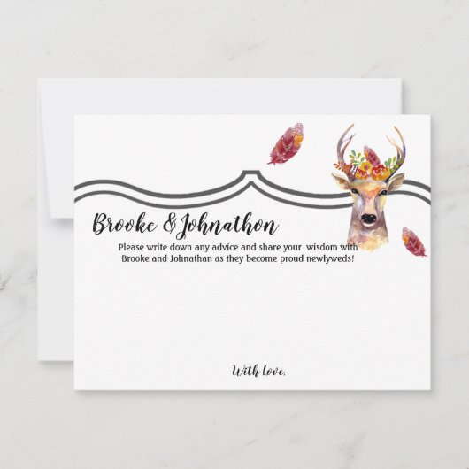 4.25x5.5 Conseils carte cerf de boho Buck Head Bro (Devant)