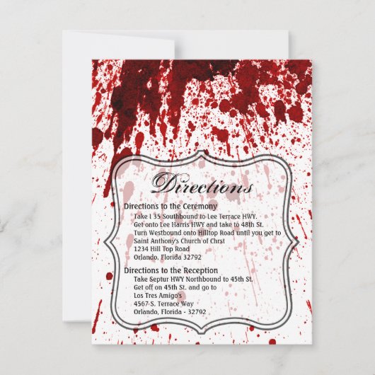 4.25x5.5 Directiekaart Bloedplaatje Vampire kreeg Kaart (Voorkant)