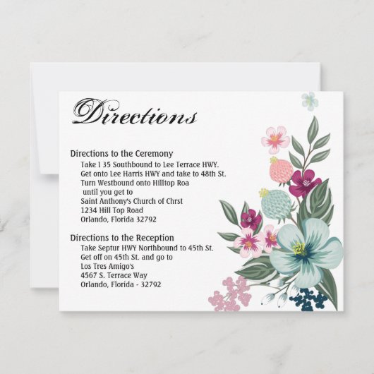 4,25x5,5 Fleurs tropicales de la carte de directio (Devant)