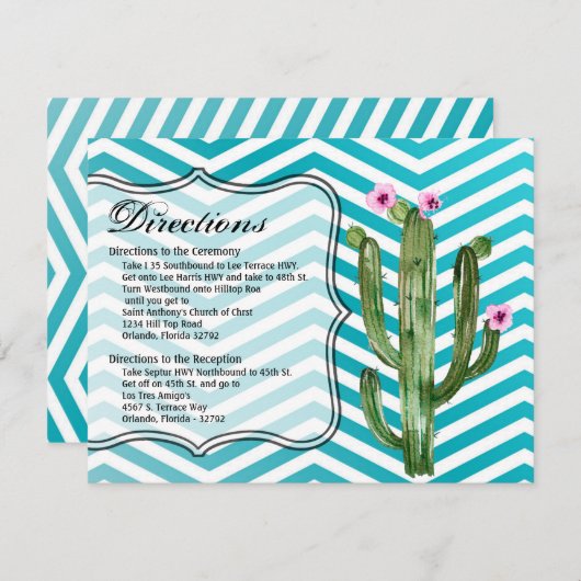 4.25x5.5 Richting Kaart Boho Cacti Cactus Succulen (Voorkant / Achterkant)