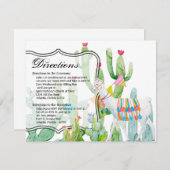 4.25x5.5 Richting Kaart Boho Llama Bohemian Cacti (Voorkant / Achterkant)