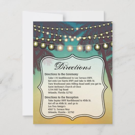 4.25x5.5 Richting Kaart Strand Zonsondergang Palmb (Voorkant)