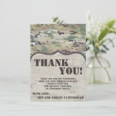 4,5 x 6,25 Carte de remerciements Camo de l'armée  (Debout devant)