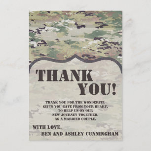 4,5 x 6,25 Carte de remerciements Camo de l'armée