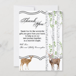4,5 x 6,25 Carte de remerciements Deer Doe Woodlan