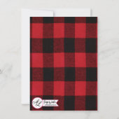 4,5 x 6,25 Carte de remerciements Ours Plaid De Bu (Dos)