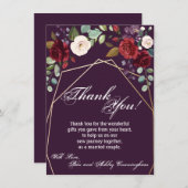 4,5 x 6,25 Carte de remerciements Plum violet Rose (Devant / Derrière)