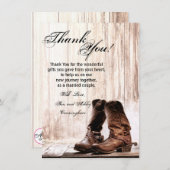 4,5 x 6,25 Cartes de remerciements Boots Country R (Devant / Derrière)