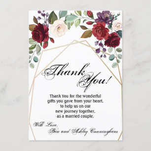 4,5 x 6,25 Cartes de remerciements Roses blanches