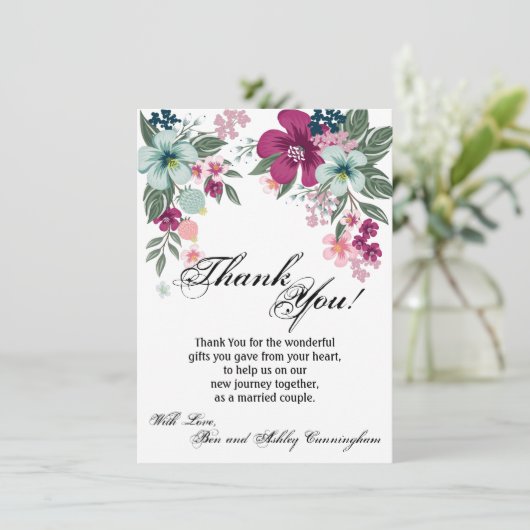 4,5 x 6,25 Fleurs tropicales Cartes de remerciemen (Debout devant)