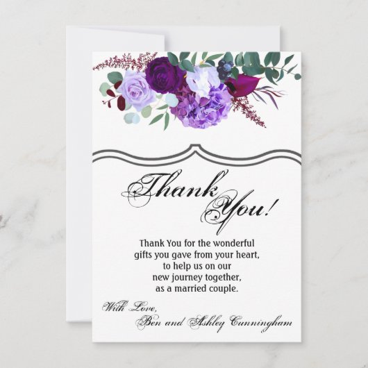 4,5 x 6,25 Hibiscus de lavande Carte de remercieme (Devant)