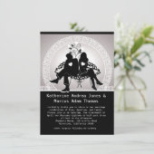 4,5 x 6,25 noirs et invitation blanche de mariage (Debout devant)