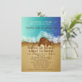 4,5 x 6,25 po Invitation au mariage de plage (Debout devant)