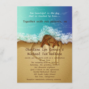 4,5 x 6,25 po Invitation au mariage de plage