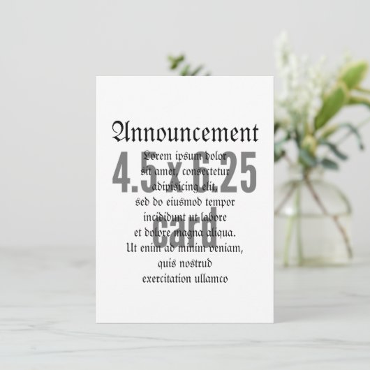 4,5 x 6,25 verticaal aankondiging (Staand voorkant)