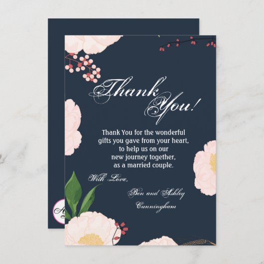 4,5x6,25 Cosmos rose bébé Carte de remerciements s (Devant / Derrière)