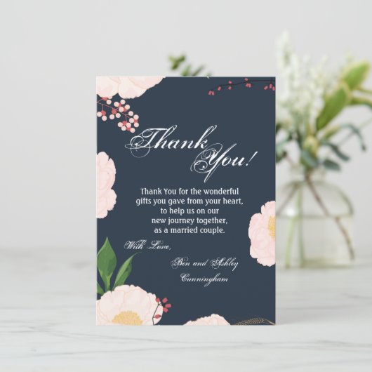 4,5x6,25 Cosmos rose bébé Carte de remerciements s (Debout devant)