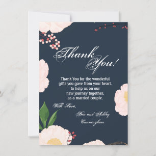 4,5x6,25 Cosmos rose bébé Carte de remerciements s
