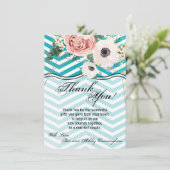 4.5x6.25 Dank u kaart Geometrisch Roos Chevron Tea (Staand voorkant)