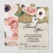 4.5x6.25 dank u kaart geometrisch Roos gouden glit (Voorkant / Achterkant)