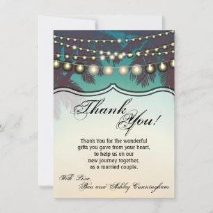 4.5x6.25 Dank u kaart Strand Sunset Palm Trees St