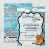 4.5x6.25 Dankkaart Blauwe Houten Schuurdeur Laarze Kaart (Voorkant / Achterkant)