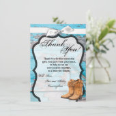 4.5x6.25 Dankkaart Blauwe Houten Schuurdeur Laarze Kaart (Staand voorkant)