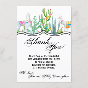 4.5x6.25 Dankkaart Boho Lama Boheemse Cactussen Kaart