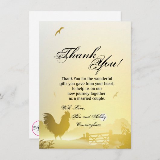 4.5x6.25 Hartelijk dank voor uw kaart - Zonneochte (Voorkant / Achterkant)