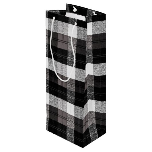 4.75lx4wx13h Sac cadeau vin XMAS Baffalo Plaid Bla (Dos Angle)