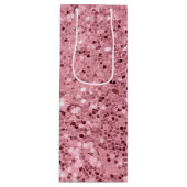 4.75lx4wx13h Wijn Gift Bag Roos Gold Glitter Wijn Cadeautas (Voorkant)